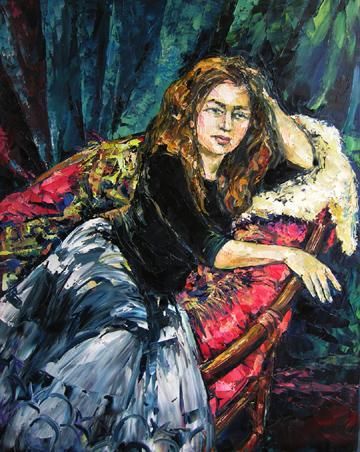 Painting titled "Aliza - oil on canv…" by Keren Gorzhaltsan, Original Artwork