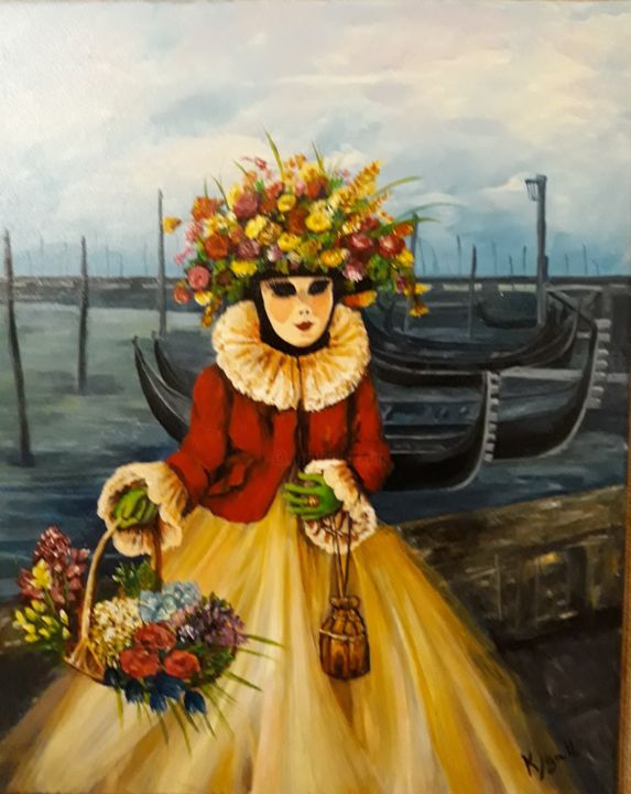 Painting titled "Carnaval" by Carolina Kergall, Original Artwork, Acrylic