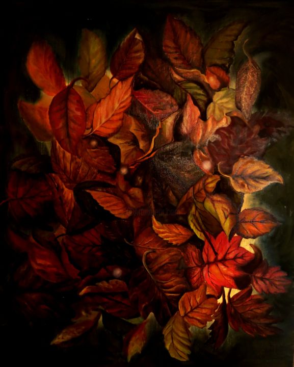 Peinture intitulée "Autum leaves" par Carolina Kergall, Œuvre d'art originale, Autre
