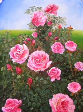 Peinture intitulée "Roses de velours" par Carolina Kergall, Œuvre d'art originale