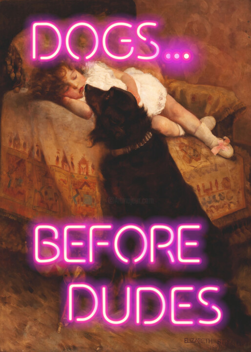 数字艺术 标题为“Dogs before dudes -…” 由Kerry Pritchard, 原创艺术品, 数字油画