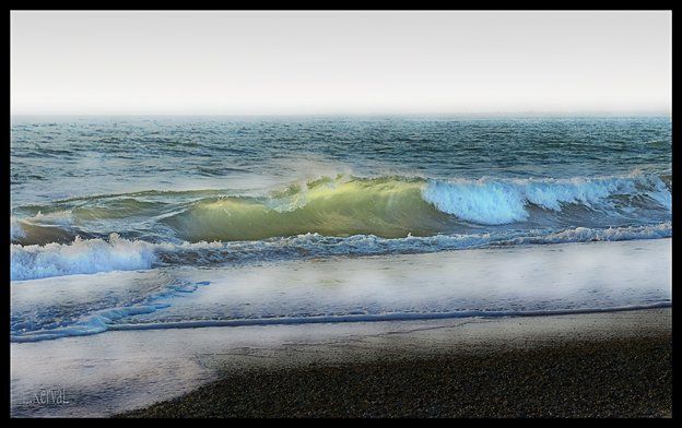 Arte digitale intitolato "Mer et brouillard" da L Kerval, Opera d'arte originale