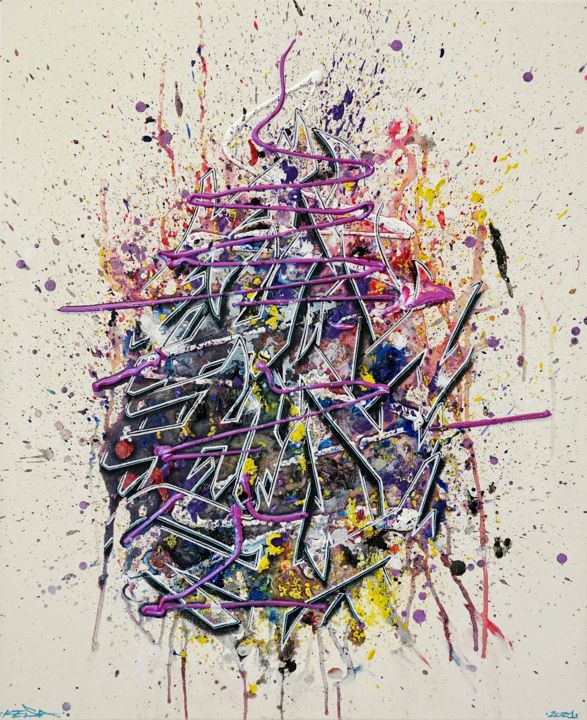 Peinture intitulée "Metal" par Kesa Graffiti, Œuvre d'art originale, Acrylique