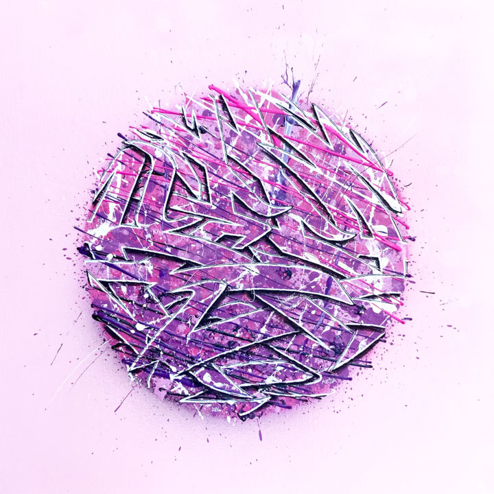 Peinture intitulée "Pink cosmic" par Kesa Graffiti, Œuvre d'art originale, Acrylique