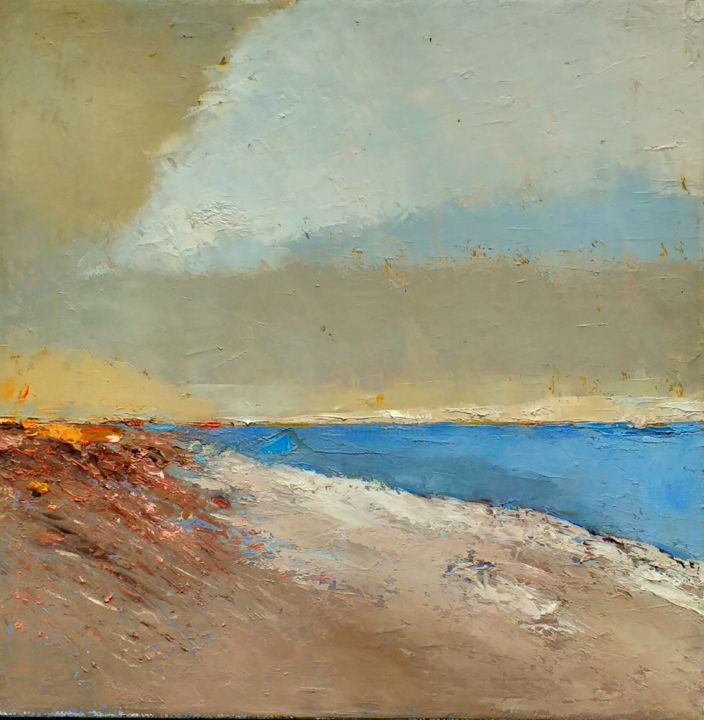 Painting titled "Seacoast 5" by Kestutis Jauniskis, Original Artwork, Oil