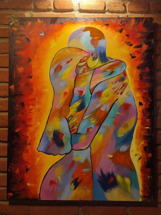 Картина под названием "Butterflies under t…" - Ketevan Kakabadze, Подлинное произведение искусства, Масло