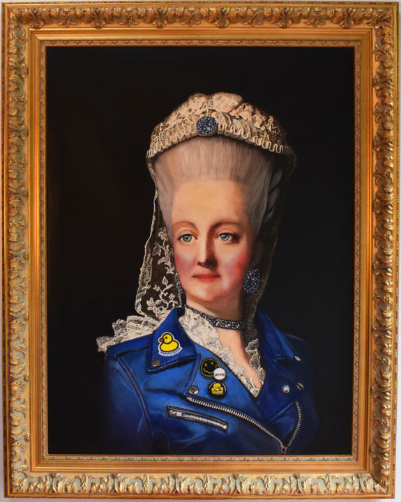 Schilderij getiteld "God save the queen" door Marianne Julie (kether sula), Origineel Kunstwerk, Acryl