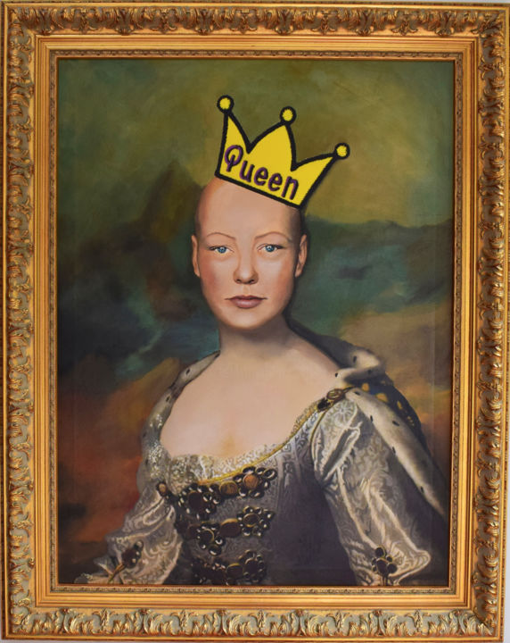 Malerei mit dem Titel "Queen of one day" von Marianne Julie (kether sula), Original-Kunstwerk, Acryl Auf Keilrahmen aus Holz…