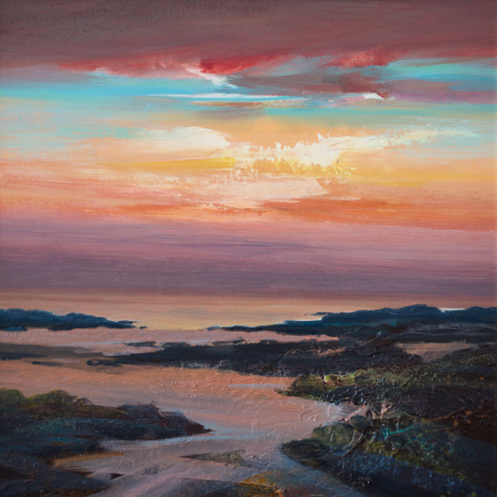 Peinture intitulée "BEACH AT ARDNAMURCH…" par Kevan Mcginty, Œuvre d'art originale, Acrylique Monté sur Autre panneau rigide