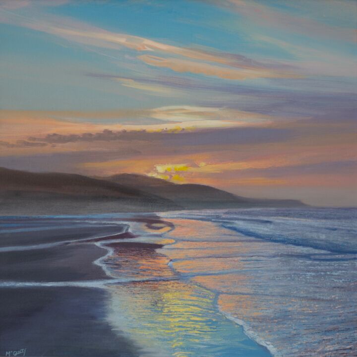 Peinture intitulée "SUNSET REFLECTIONS" par Kevan Mcginty, Œuvre d'art originale, Acrylique Monté sur Châssis en bois