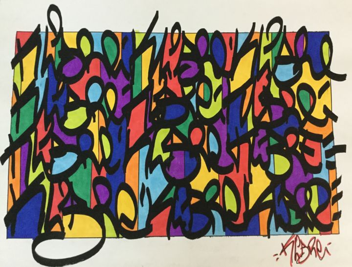 Painting titled "Colorama" by K-Libre, Original Artwork, Acrylic