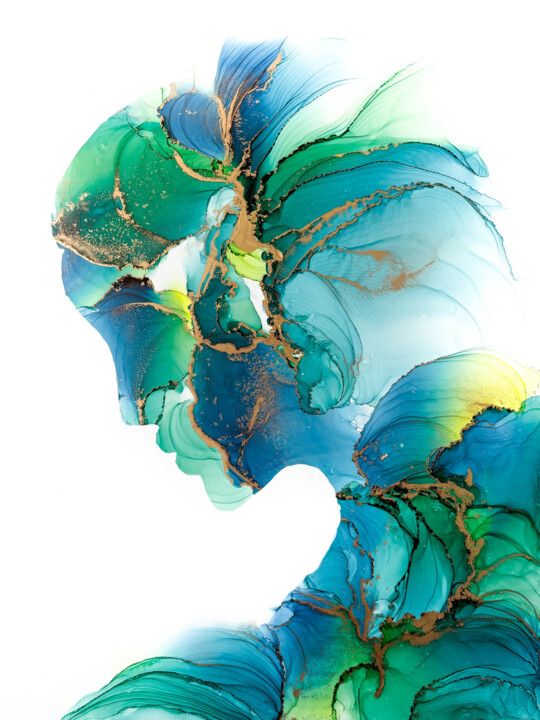 Картина под названием "Silhouettes 3" - Kevich Anastacia, Подлинное произведение искусства, Чернила