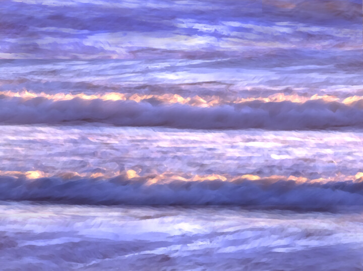 Arts numériques intitulée "Sunset's Gentle Wav…" par Kevin Felts, Œuvre d'art originale, Peinture numérique
