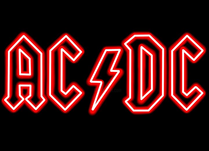 Digital Arts titled "Logo acdc neon" by Kevin Ferri, Original Artwork, 2D Digital Work