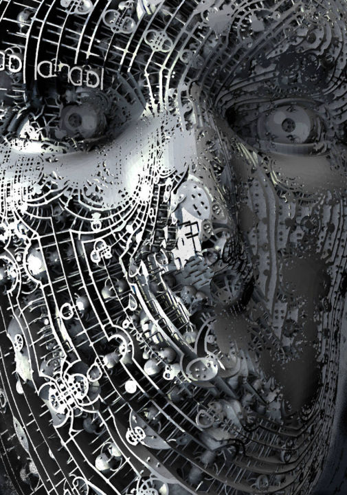 Digitale Kunst getiteld "TOMORROW MAN" door Kevin Kemp, Origineel Kunstwerk, 3D-modellering