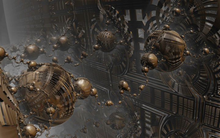 Digitale Kunst getiteld "POD CITY" door Kevin Kemp, Origineel Kunstwerk, 3D-modellering