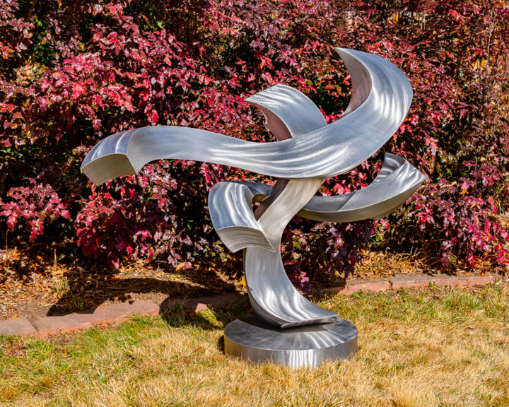 Escultura titulada "Chasing the Wind" por Kevin Robb, Obra de arte original, Acero inoxidable