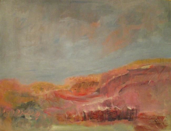 Painting titled "Untitled (Landscape…" by Kay Frances, Original Artwork, Oil
