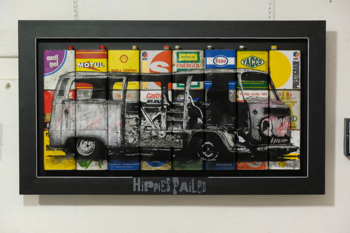 Pintura titulada "hippies failed" por Kgm Shepa, Obra de arte original, Pintura al aerosol