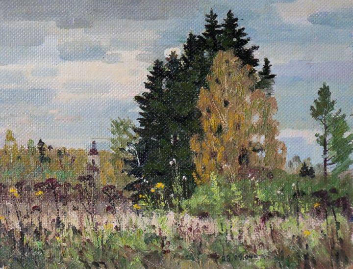 Peinture intitulée "Осень. Тишина." par Valerii Khabarov, Œuvre d'art originale, Huile