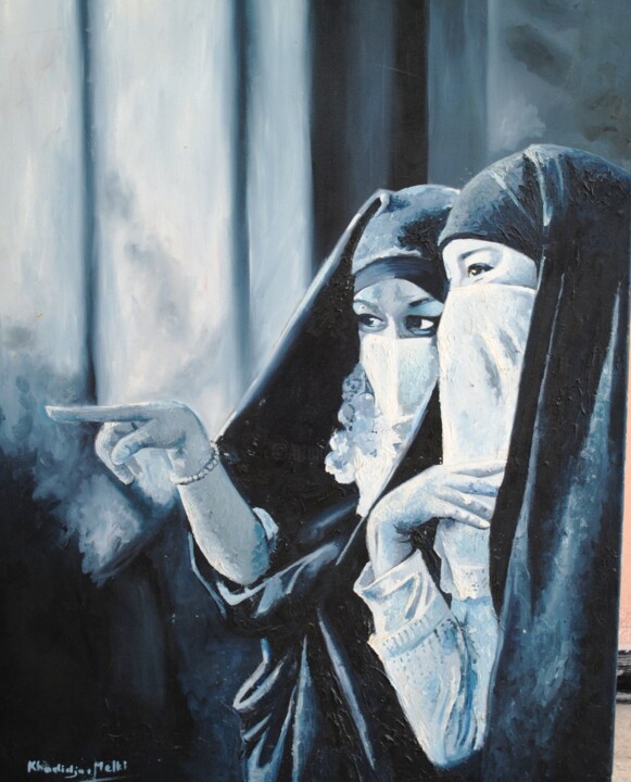 Peinture intitulée "sans titre" par Khadidja, Œuvre d'art originale