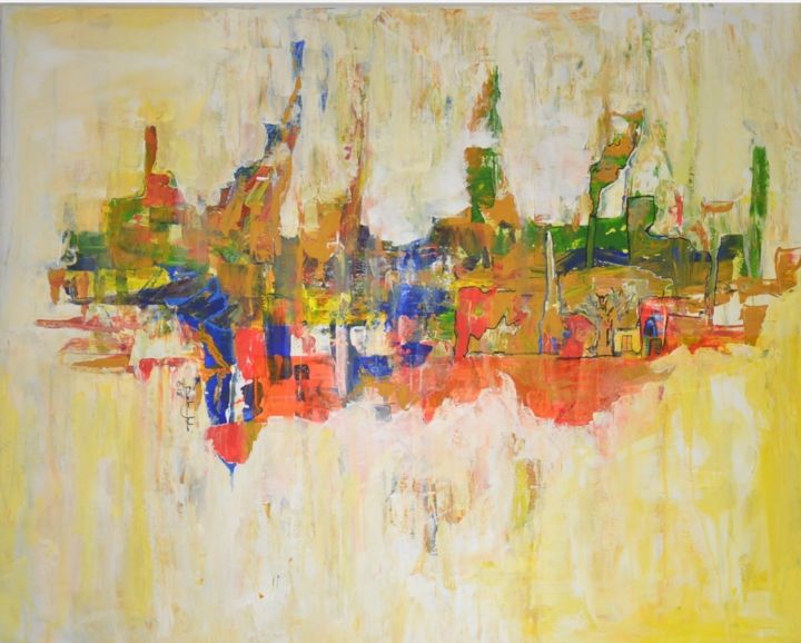 Peinture intitulée "City hope" par Khalil Boubekri, Œuvre d'art originale, Acrylique
