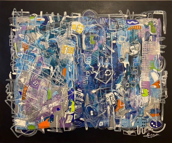Peinture intitulée "A path of life" par Khalil Boubekri, Œuvre d'art originale, Acrylique