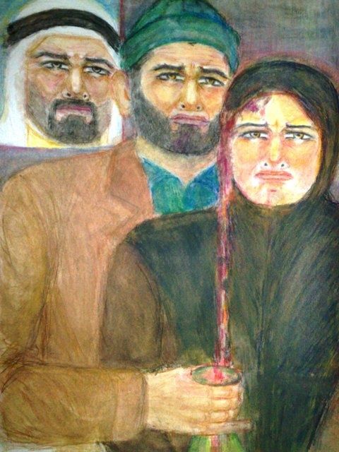 Painting titled "Consolation !" by Khalil Dadah, Original Artwork, Oil