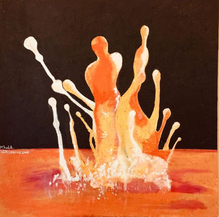 Painting titled "Drop of humanity" by Khalil Noureddine, Original Artwork, Oil