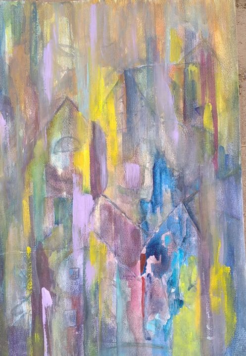 Картина под названием "композа" - Жанна Митин, Подлинное произведение искусства, Акварель