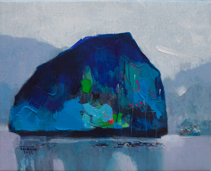 Painting titled "Dawn on Halong Bay…" by Khanh The Bui, Original Artwork, Acrylic