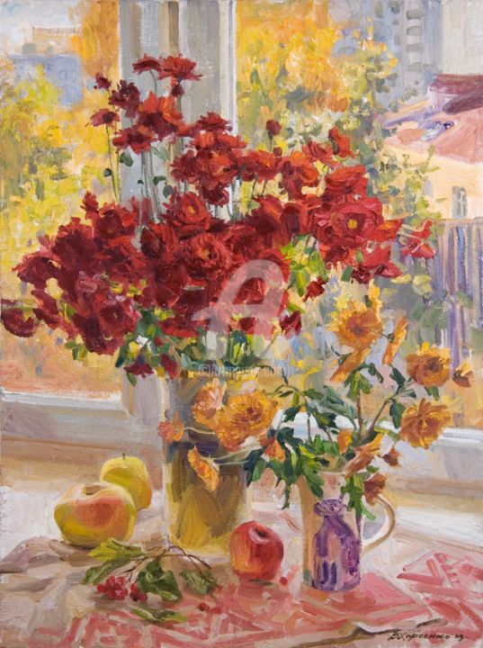 Painting titled "Dima's bouquet" by Valeriy Kharchenko, Original Artwork