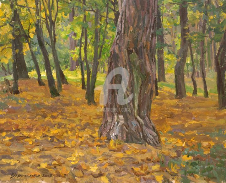 Картина под названием "Autumn of an old tr…" - Valeriy Kharchenko, Подлинное произведение искусства