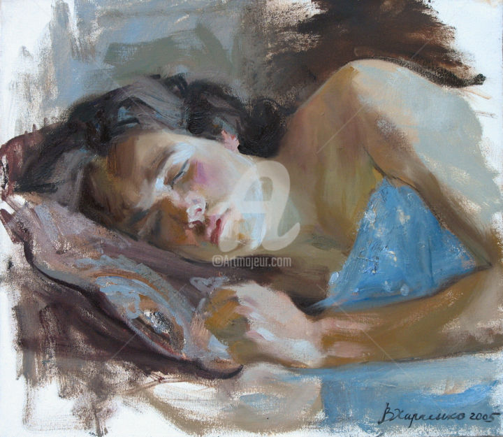 Painting titled "Midday dream" by Valeriy Kharchenko, Original Artwork, Oil