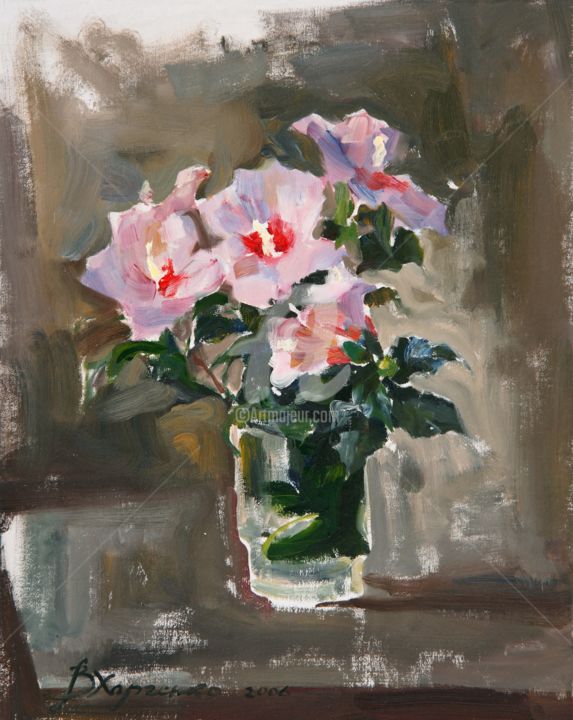 Painting titled "Flowers of October" by Valeriy Kharchenko, Original Artwork, Oil