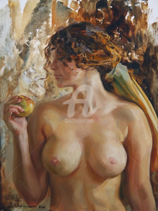 Painting titled "Eva" by Valeriy Kharchenko, Original Artwork, Oil