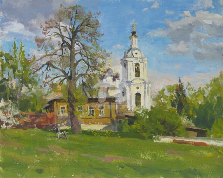 Painting titled "The church Spasa za…" by Valeriy Kharchenko, Original Artwork