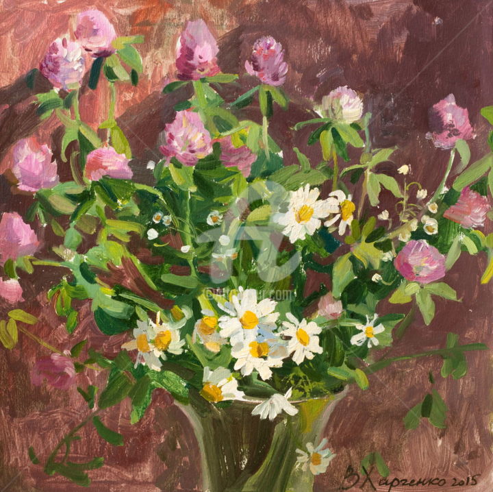 Malarstwo zatytułowany „lovely-bouquet-25x2…” autorstwa Valeriy Kharchenko, Oryginalna praca