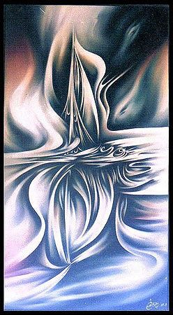 Schilderij getiteld "tempête  1" door Khatib Najat, Origineel Kunstwerk