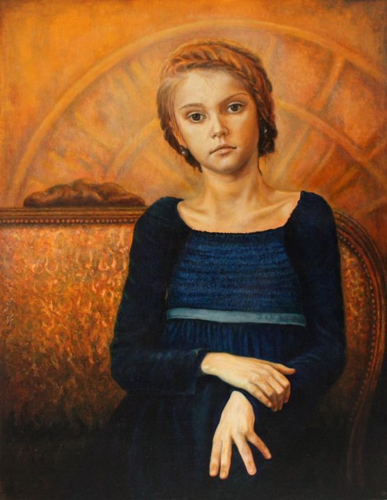 Pittura intitolato "..Портрет.." da Valerii Semenikhin, Opera d'arte originale, Olio