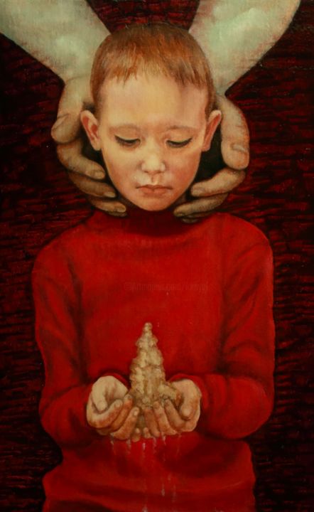 Картина под названием "Песок" - Валерий Семенихин, Подлинное произведение искусства, Масло