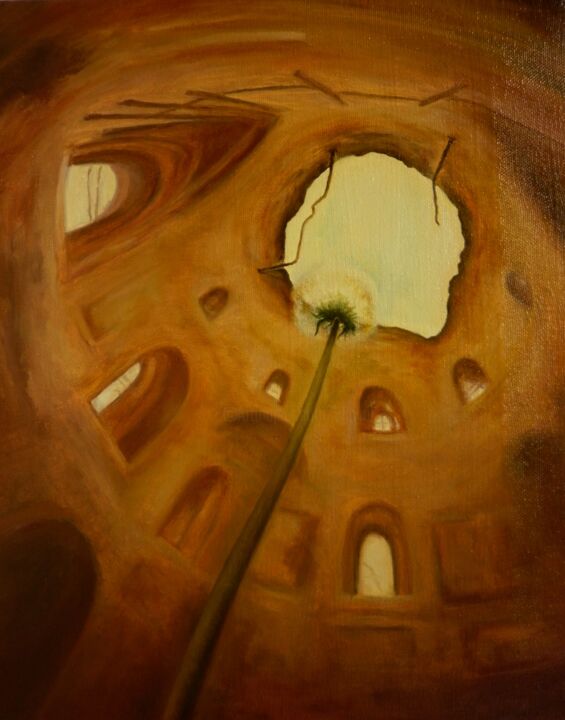 Картина под названием "Космос мотыльков" - Валерий Семенихин, Подлинное произведение искусства, Масло Установлен на Деревянн…