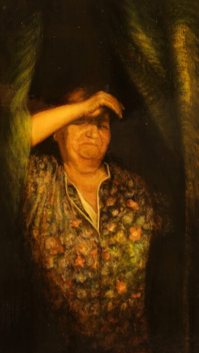Картина под названием "Заходящее солнце" - Валерий Семенихин, Подлинное произведение искусства, Масло