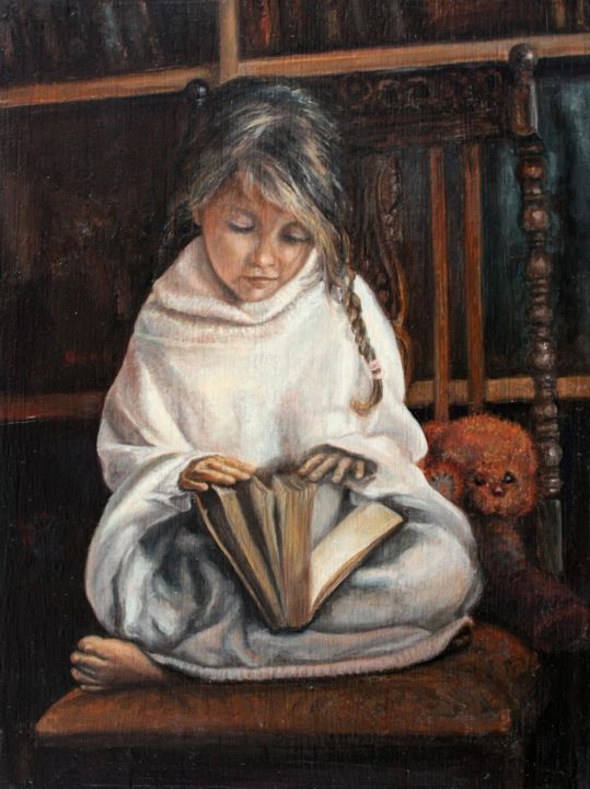 Painting titled "Мудрость невинных" by Valerii Semenikhin, Original Artwork, Oil