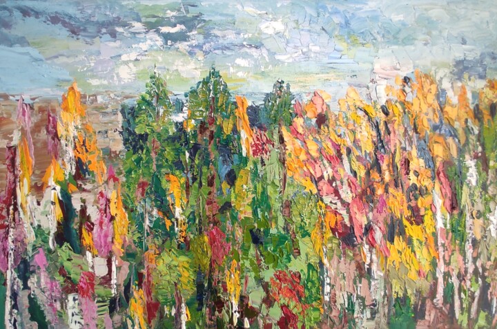Картина под названием "Осень "Верхний Усло…" - Khayrullina Venera Akhatovna (VeraKhay), Подлинное произведение искусства, Ма…