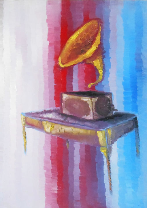 Peinture intitulée "colorful-music-gram…" par Kheder, Œuvre d'art originale, Huile