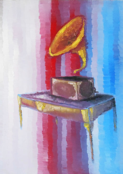 Painting titled "colorful-music-gram…" by Kheder, Original Art, Oil