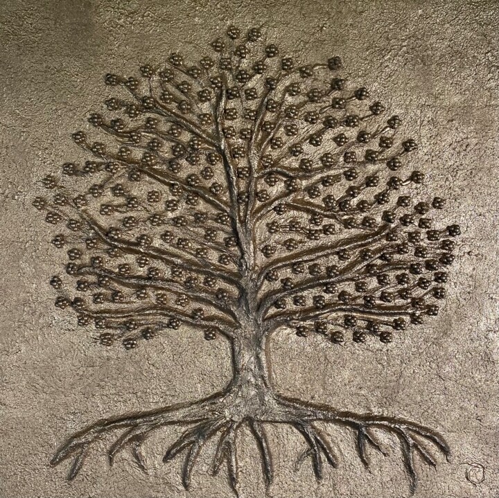 Картина под названием "TREE OF LIFE #1" - Khélène, Подлинное произведение искусства, Акрил Установлен на Деревянная рама для…