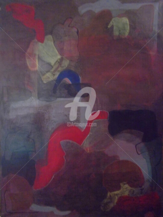 Peinture intitulée "beyond the object" par Khemlal Sahu, Œuvre d'art originale, Acrylique
