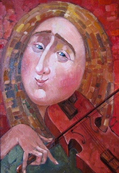 Лала-2 - Painting, 65x45 cm ©2010 by Kakha Khinveli -
Naive Art